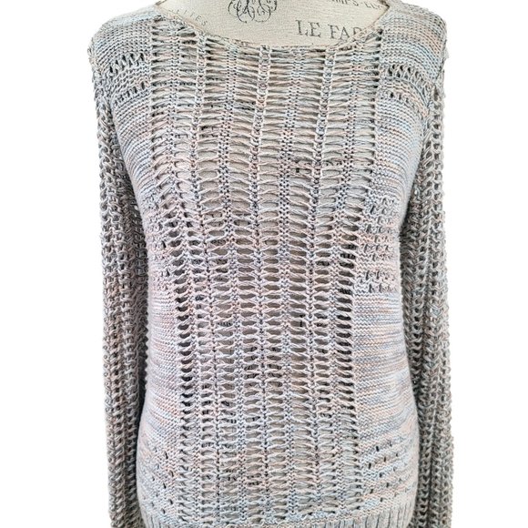 Hem & Thread Open Knit Multi-Colored Sweater - Picture 2 of 11